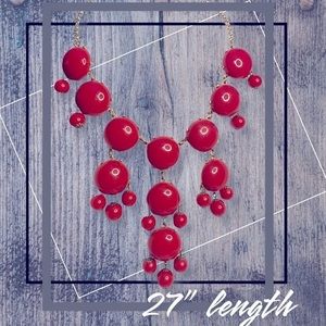 EUC Red Bubble Bib Statement Necklace